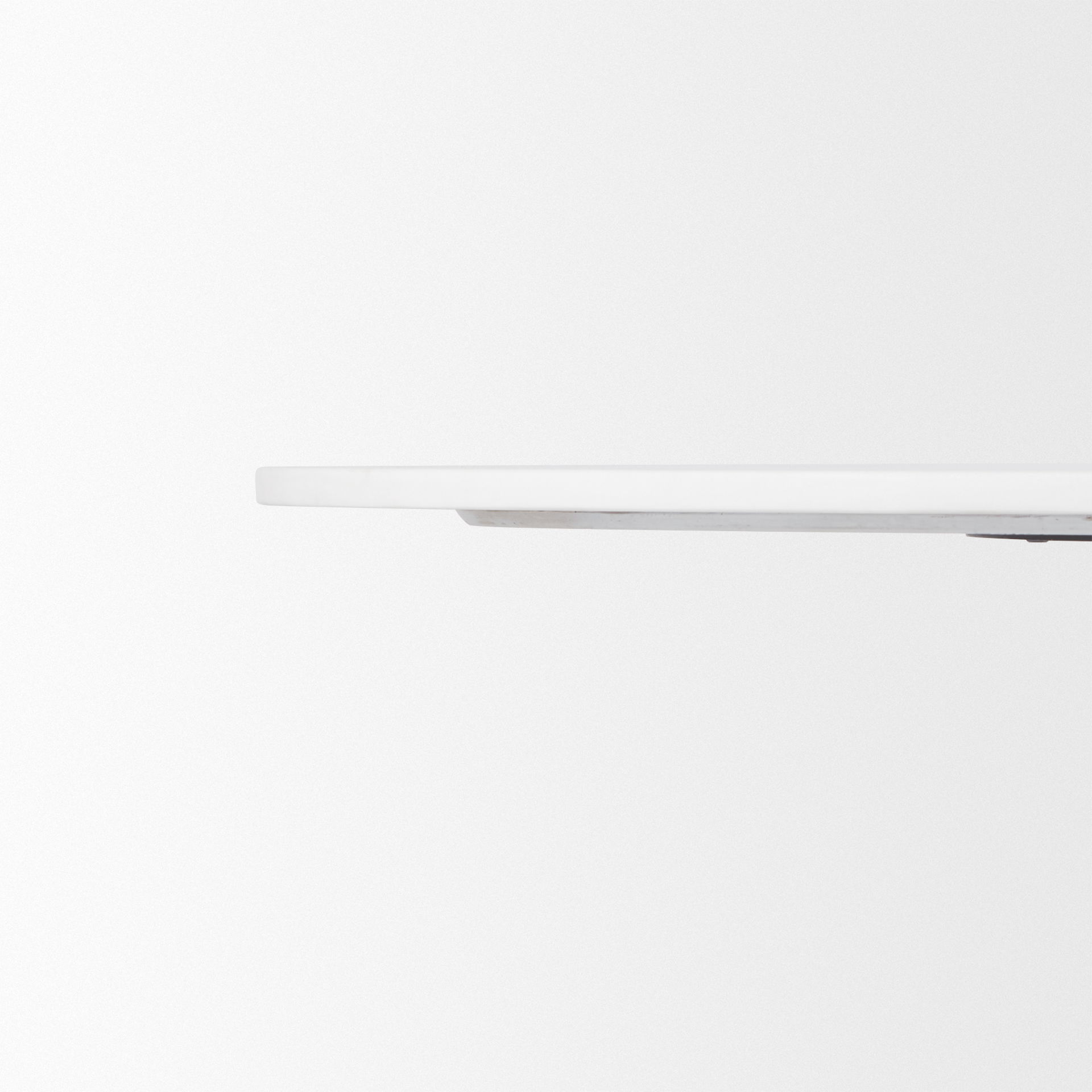 Maxwell 48L x 48W x 30H Round White Marble Top with Black Metal and Wood Pedestal Base Dining Table large image 