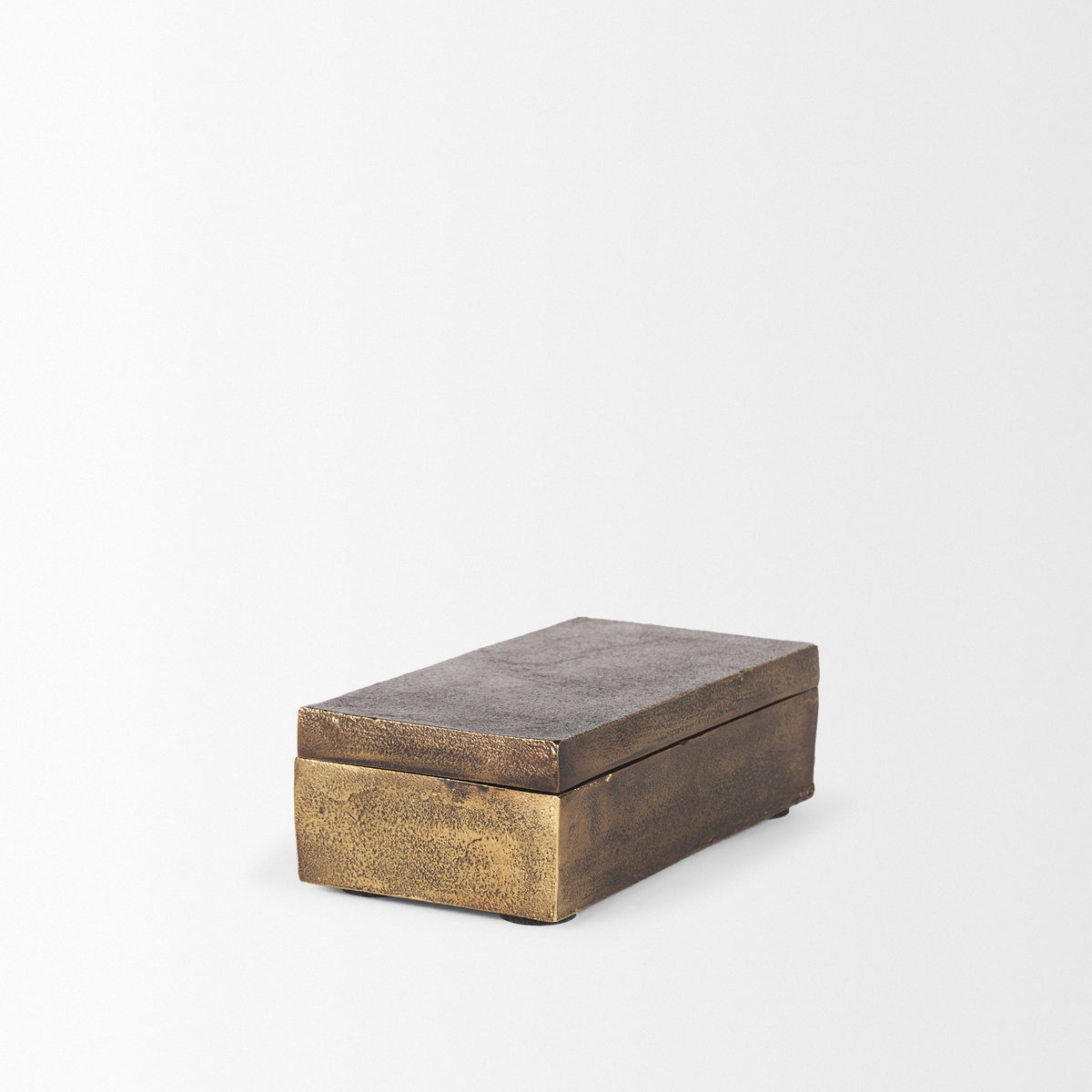 Porschia Small Antiqued Gold Metal Decorative Box, Boxe by Mercana, 7.87" length x 4" width x 2.75" height View 8