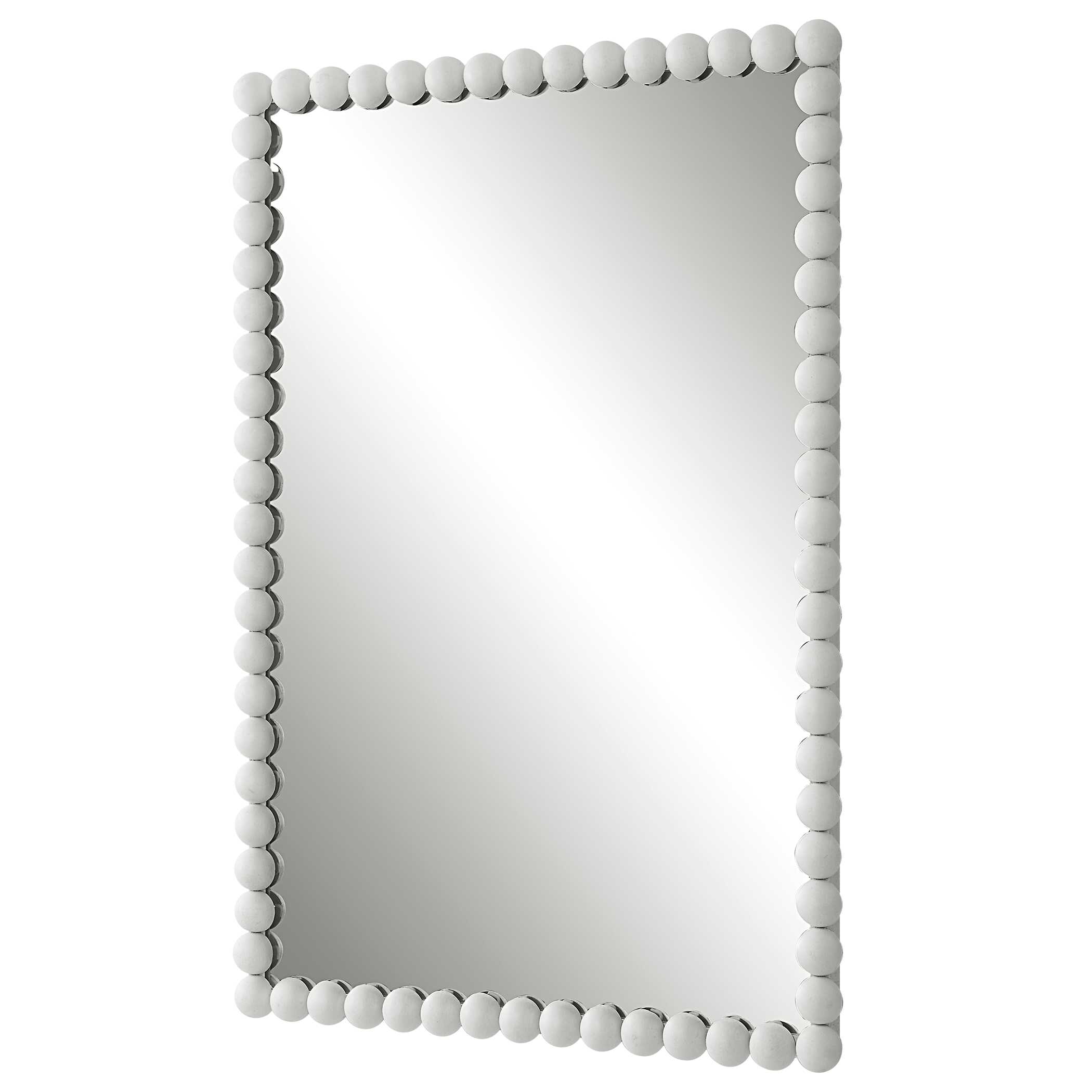 Serna White Vanity Mirror, by Uttermost, 20.5" width x 30" height x 2" depth View 5