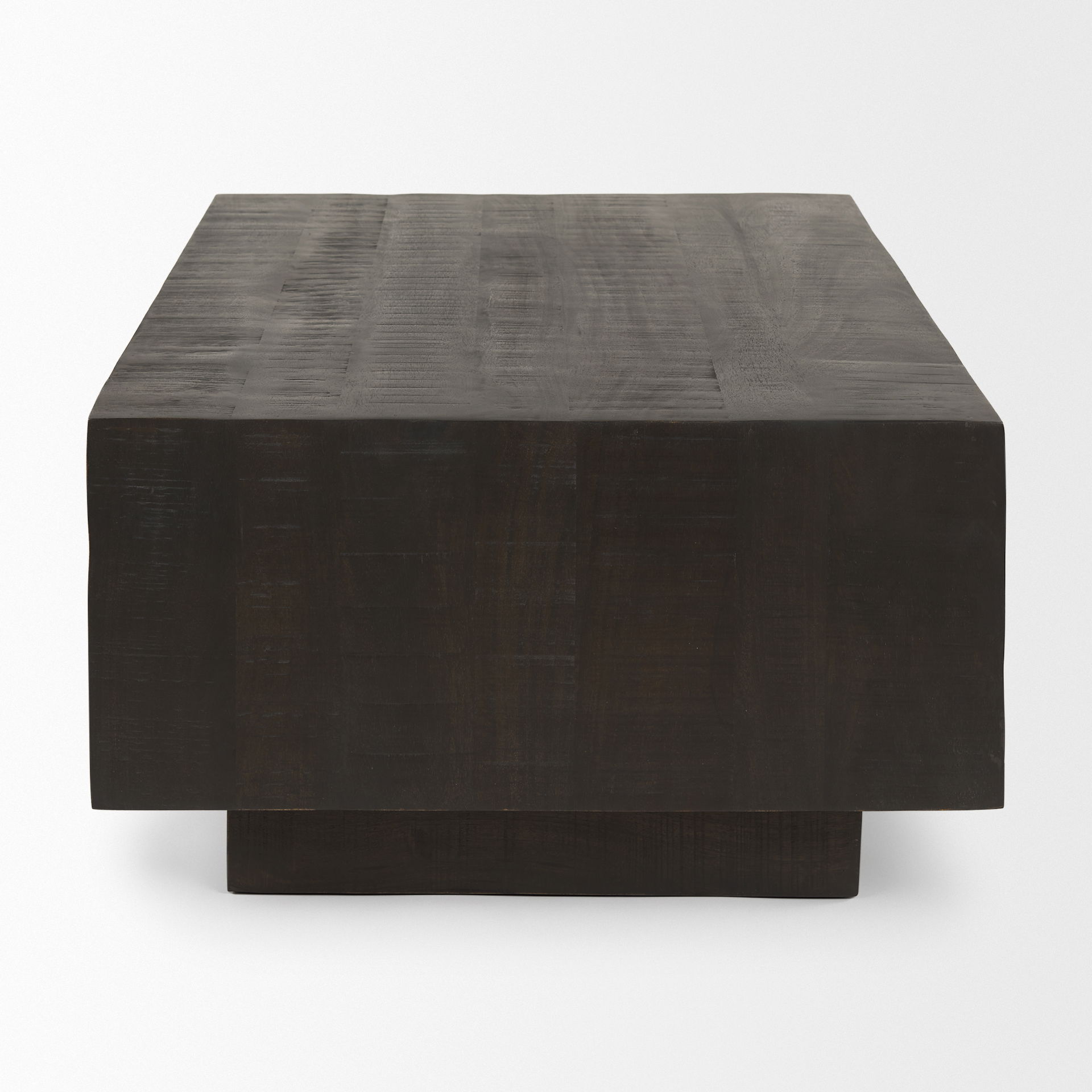 Hayden Dark Brown Wood Rectangular Coffee Table, by Mercana, 48" length x 28" width x 16" height View 5