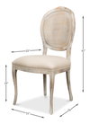 Oval Cane Back S/Chair  Grey Oak  Flax, by Sarreid, 2' length x 1'9" width x 3'5" height thumbnail 15