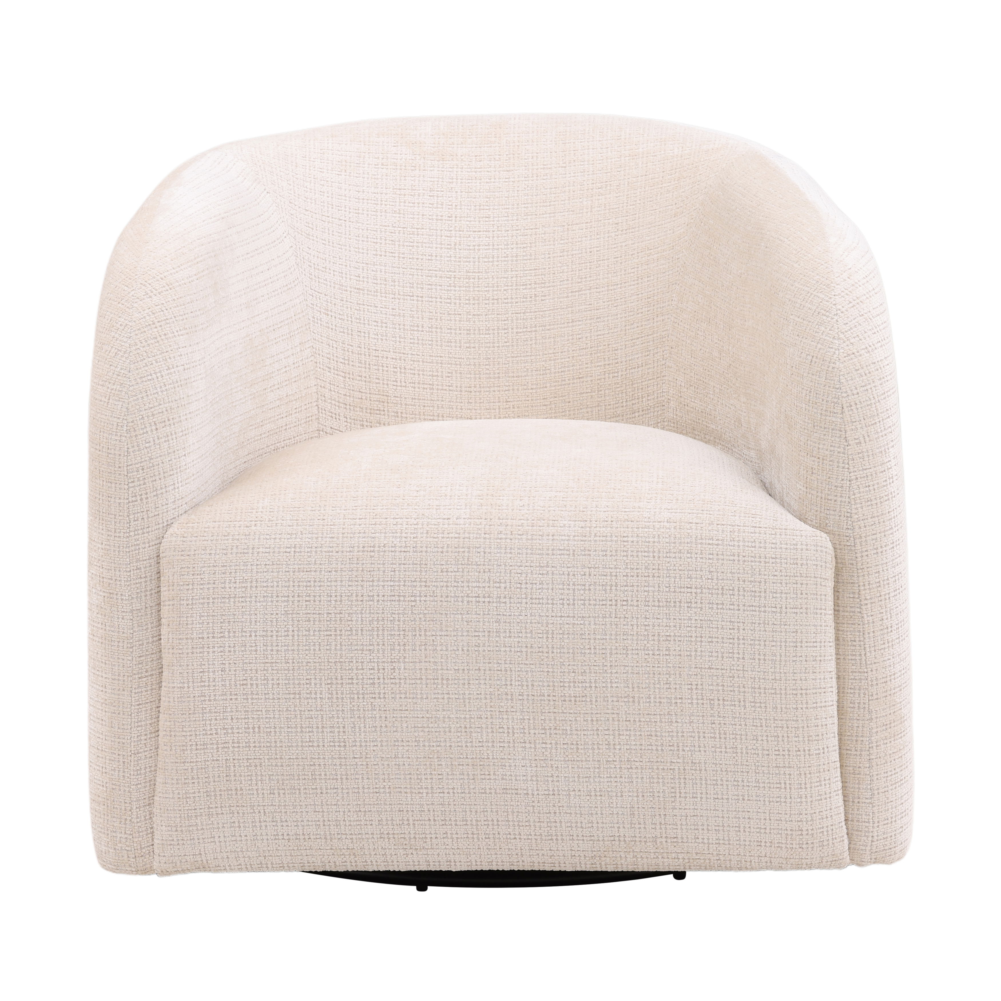 Neva Swivel Chair Cream, Accent Chair by Dovetail, 32.5" width x 28" height x 35.5" depth View 2