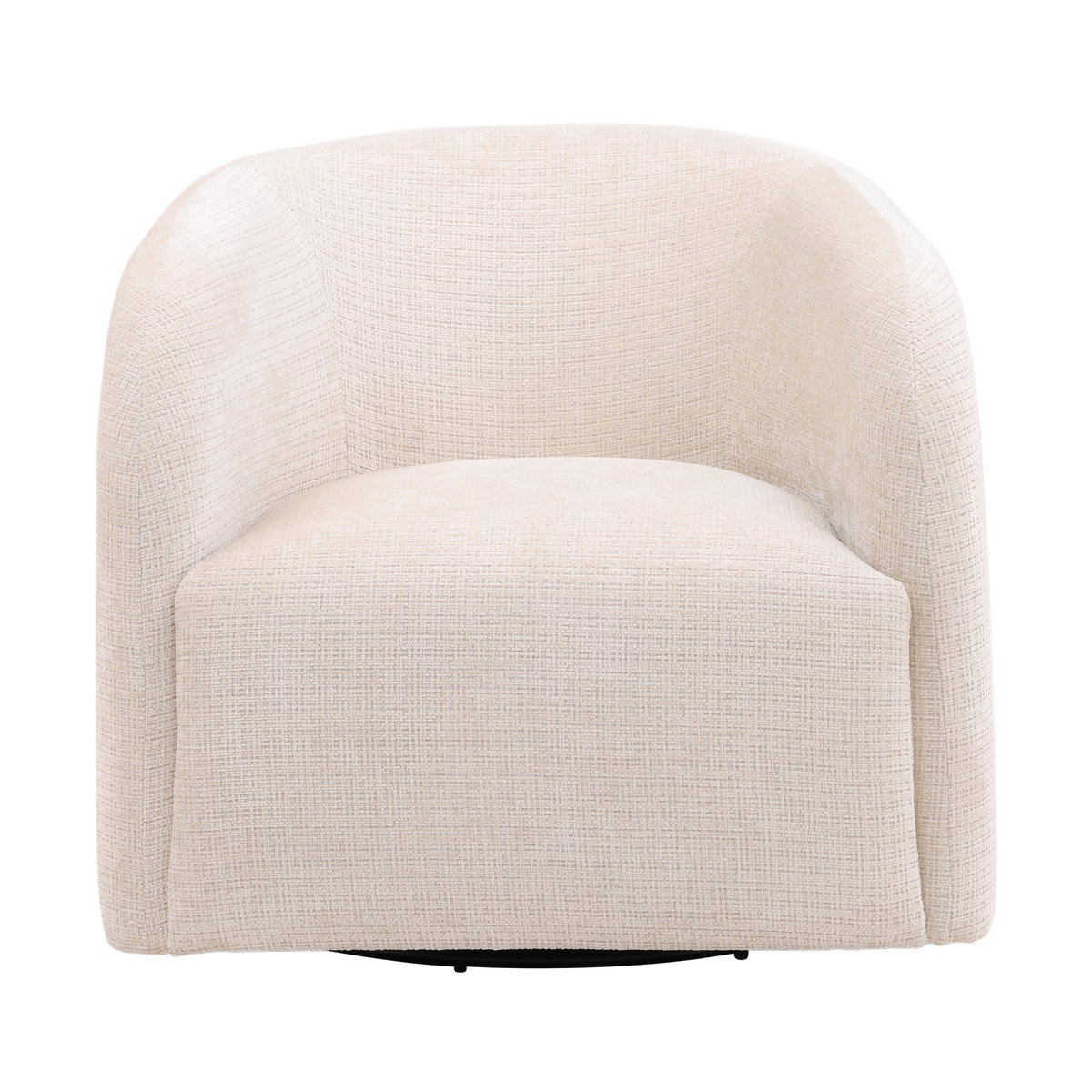 Neva Swivel Chair Cream, Accent Chair by Dovetail, 32.75" width x 28" height x 35.75" depth View 2