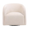 Neva Swivel Chair Cream, Accent Chair by Dovetail, 32.75" width x 28" height x 35.75" depth thumbnail 2