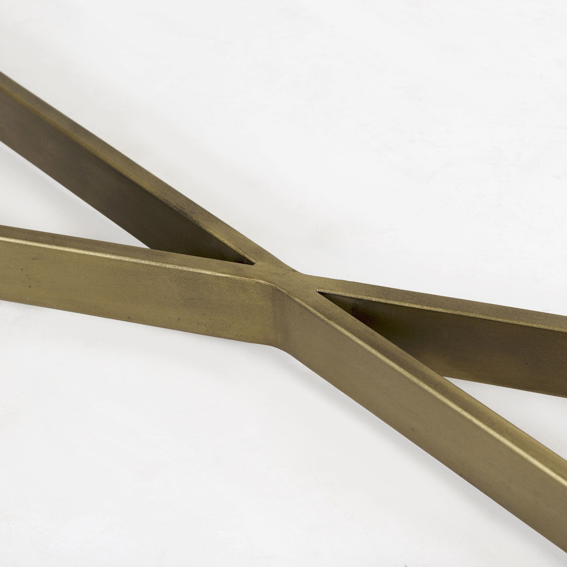 Faye 50L x 15W x 30H Beige Finished Wood with Gold Metal Base Console Table, by Mercana, 50" length x 15" width x 30" height View 9