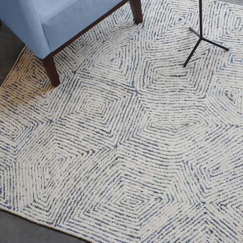 Maze Blue 8 X 10 Rug