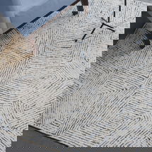 Online Designer Living Room Maze Blue 8 X 10 Rug