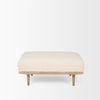 Shae Brown Wood with Oatmeal Fabric Ottoman thumbnail 5