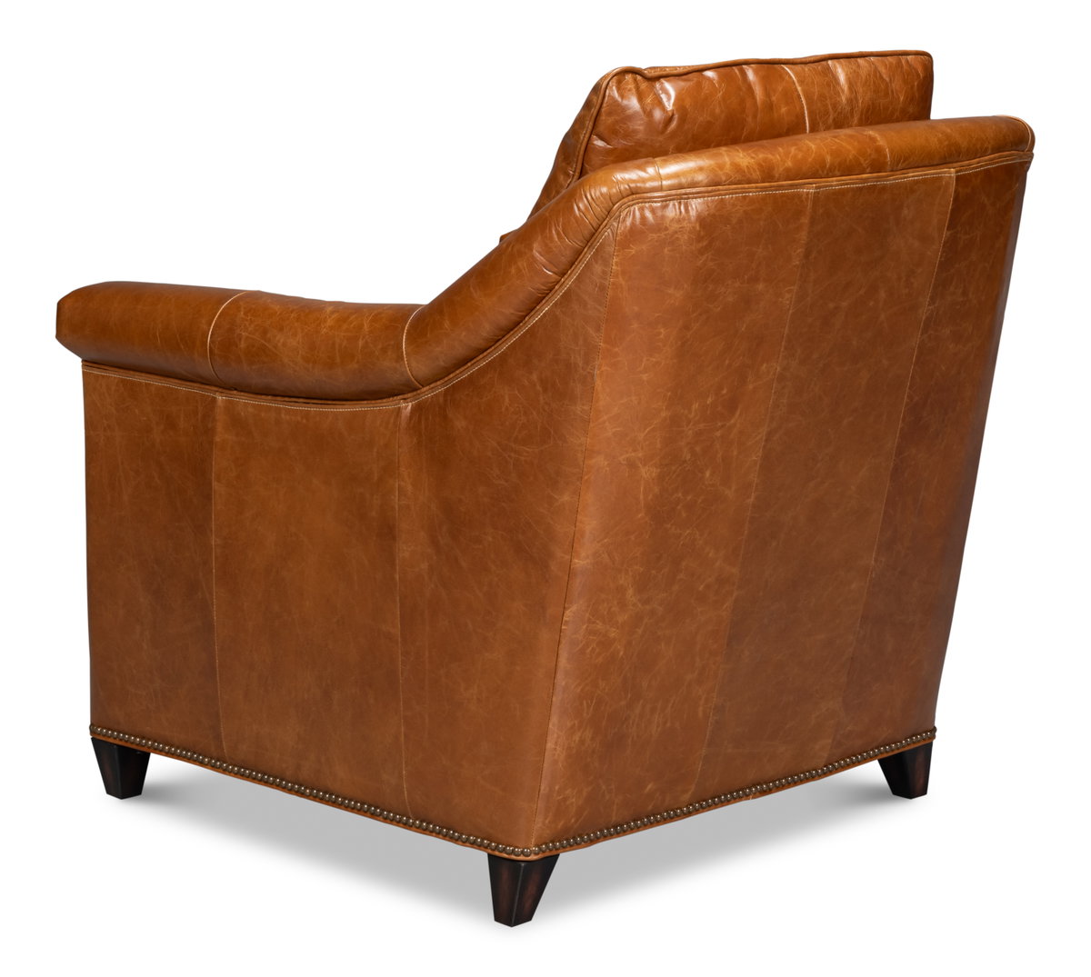 Vandike Arm Chair  Cuba Brown, by Sarreid, 3'2" length x 2'11" width x 3'2" height View 11