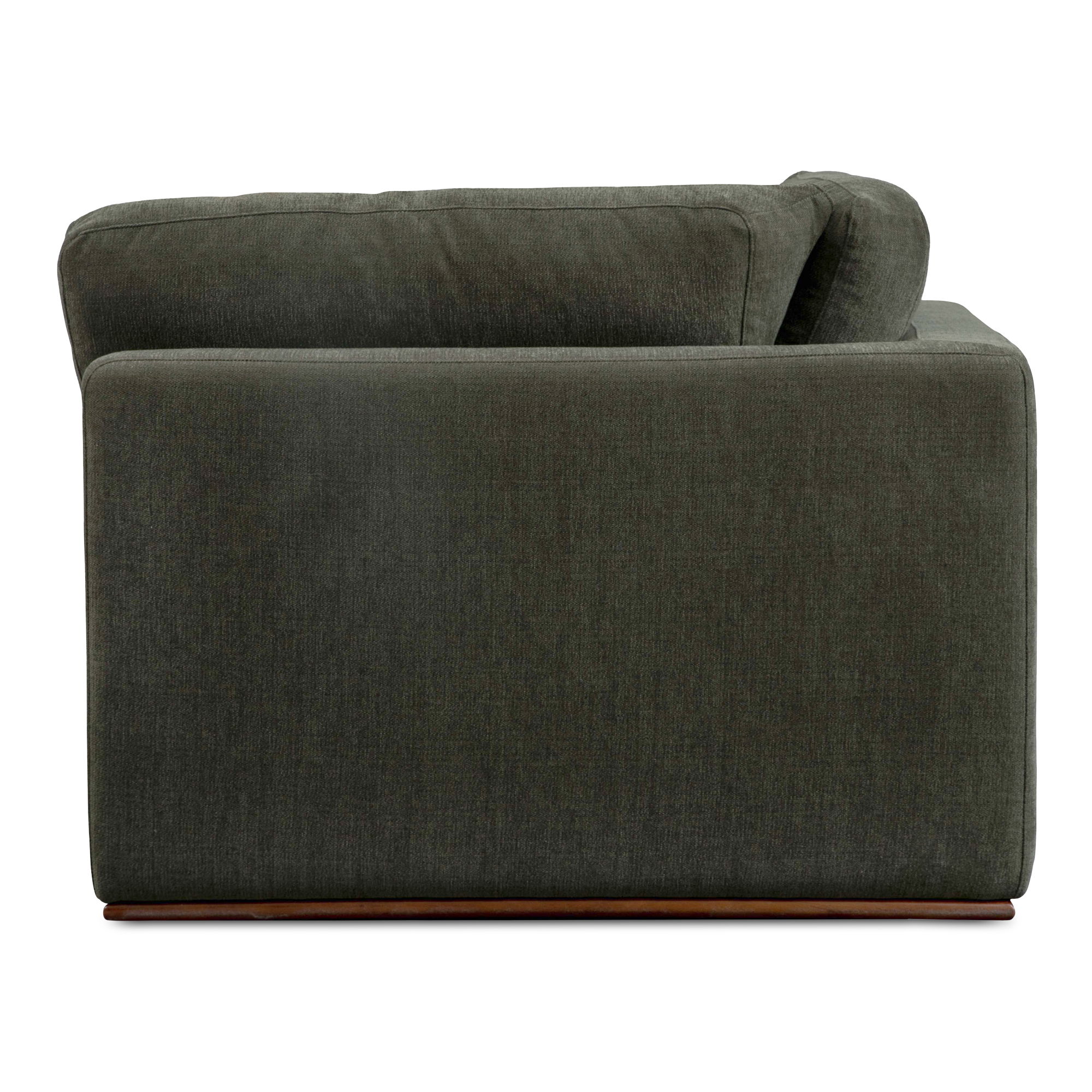 Rue Corner Chair Deep Green, Sectional Sofa by Moe's Home, 40.6" width x 23.6" height x 40.6" depth View 5