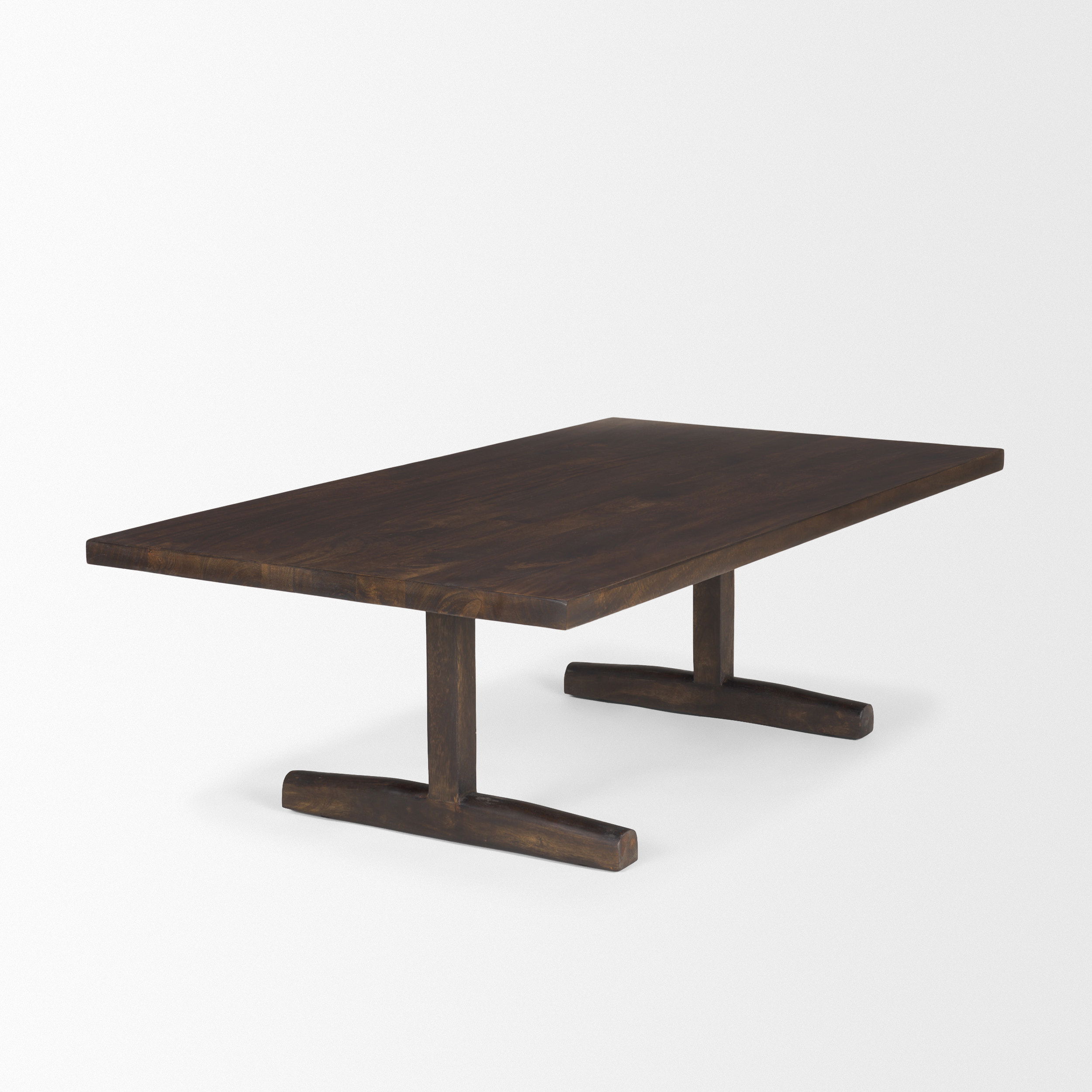 Viktor 55'L Dark Brown Solid Wood Coffee Table, by Mercana, 55" length x 30" width x 17" height View 6