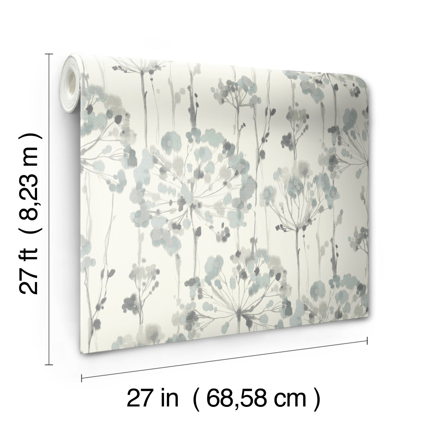 Flourish Blue & Grey Wallpaper large image 