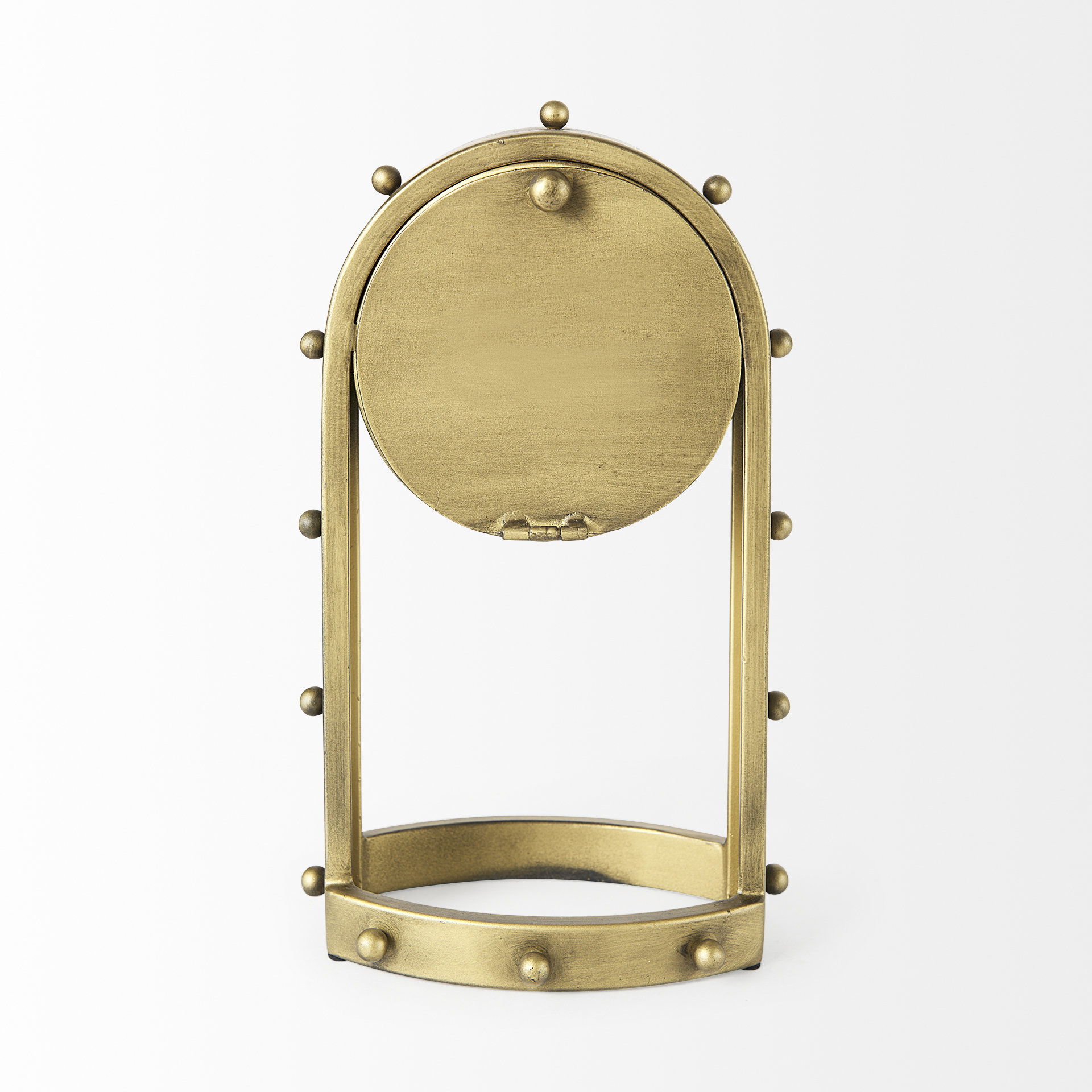 Marian  Gold Studded Table Clock, by Mercana, 7.48" length x 5.71" width x 12.99" height View 7