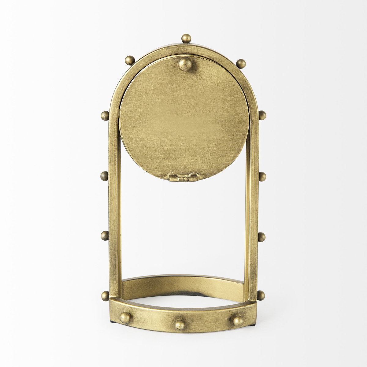 Marian  Gold Studded Table Clock, by Mercana, 7.48" length x 5.71" width x 12.99" height View 8