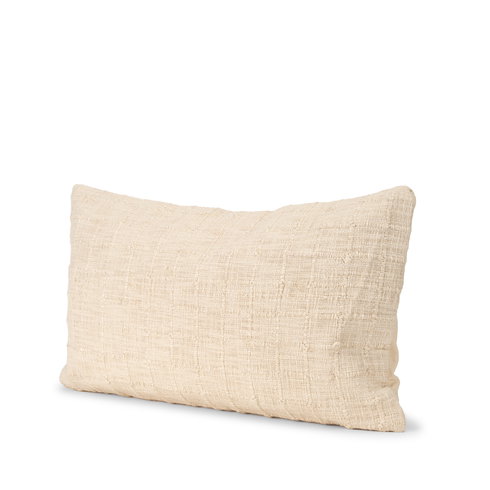 Jacory 14x26 Cream Checker Textured Decorative Lumbar Pillow Cover
