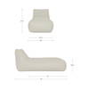 Lirio Outdoor Chaise Cream, Chaise Lounges & Daybed by Moe's Home, 39" width x 31.5" height x 78" depth thumbnail 8