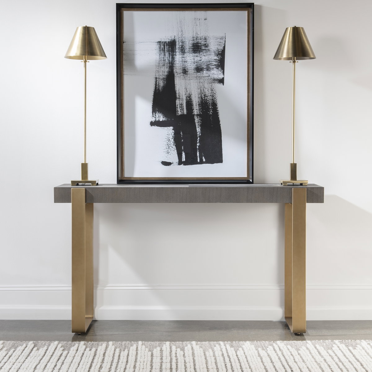 Kea Contemporary Console Table, Furniture by Uttermost, 60" width x 33" height x 15" depth View 2