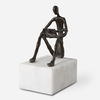 Sit Back Relax And Read Iron Sculpture, Decorative by Uttermost, 4" width x 6" height x 8.75" depth thumbnail 1
