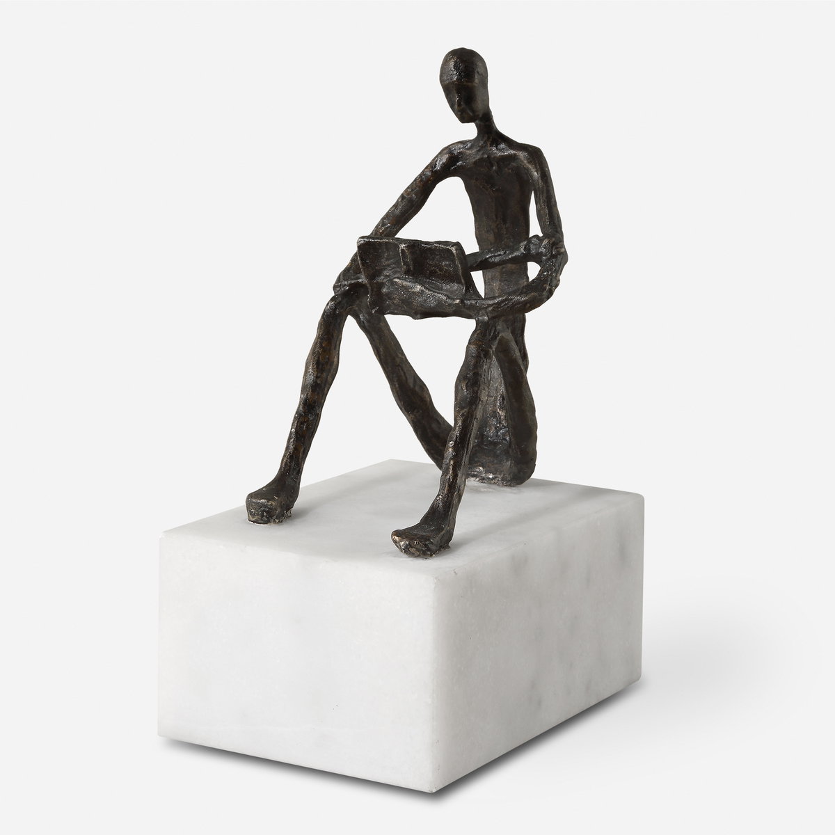 Sit Back Relax And Read Iron Sculpture, Figurines & Statue by Uttermost, 4" width x 6" height x 8.75" depth View 1