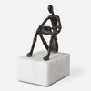 Sit Back Relax And Read Iron Sculpture, Figurines & Statue by Uttermost, 4" width x 6" height x 8.75" depth thumbnail 1