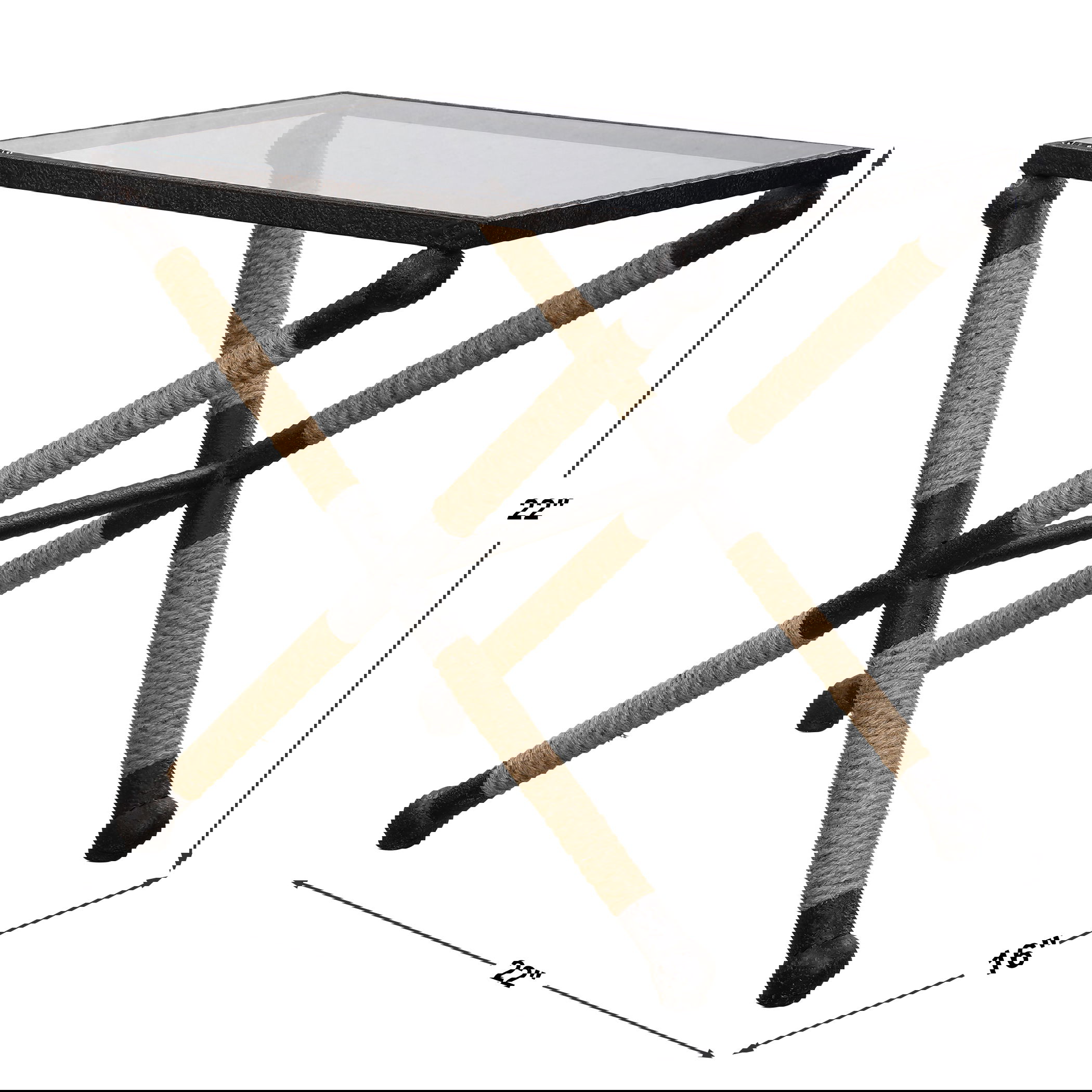 Braddock Coastal Accent Table, Furniture by Uttermost, 16.5" width x 22" height x 22" depth View 3