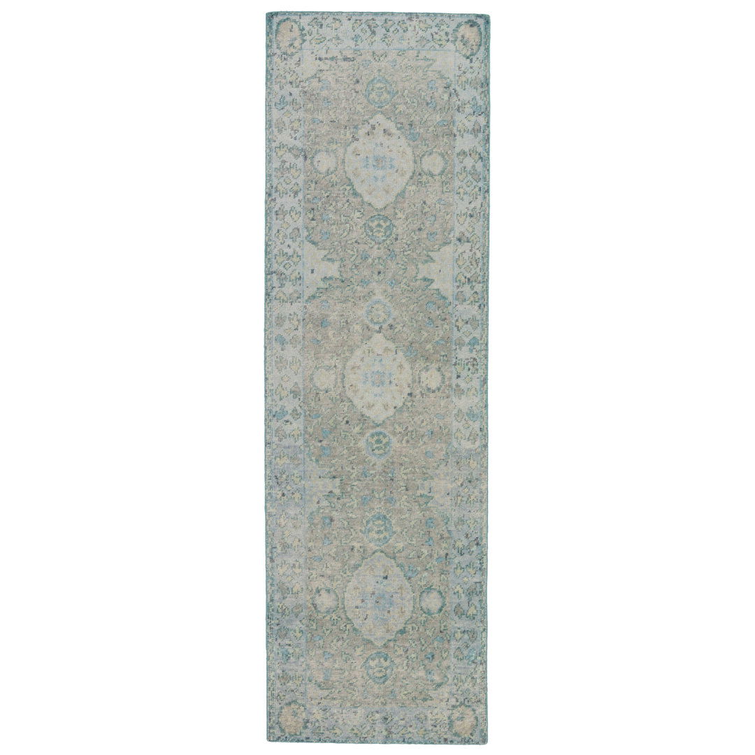 Kai Alessia Overdyed Hand-Knotted Blue/Beige Area Rug large image 