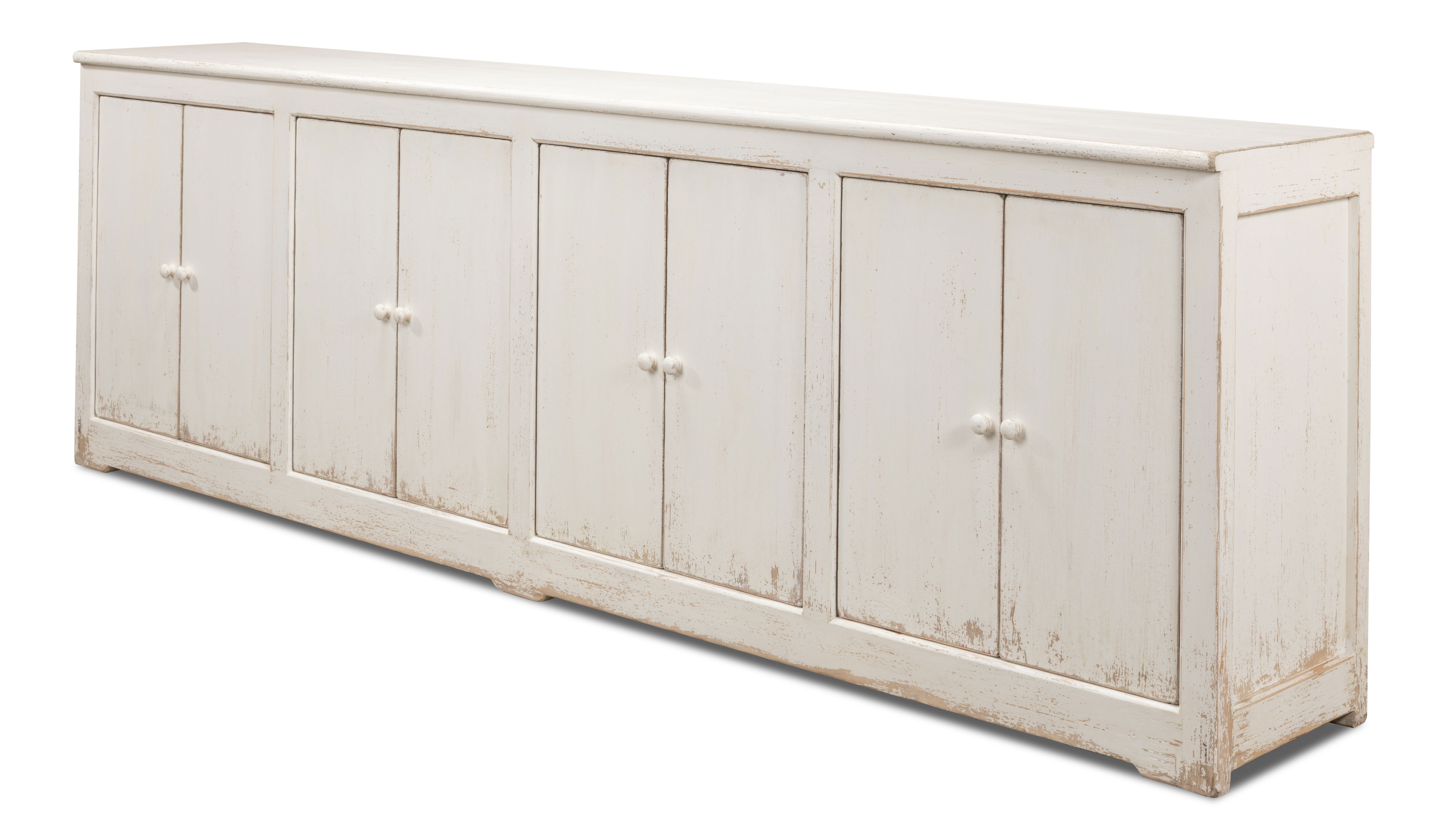 Eight Is Enough Sideboard, Whitewash, Cabinets & Sideboard by Sarreid, 122" length x 19" width x 38" height View 8