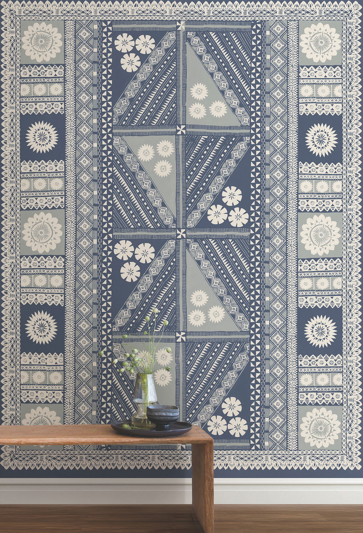 Tapa Indigo Wall Mural large image 