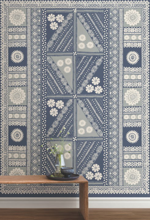 Tapa Indigo Wall Mural