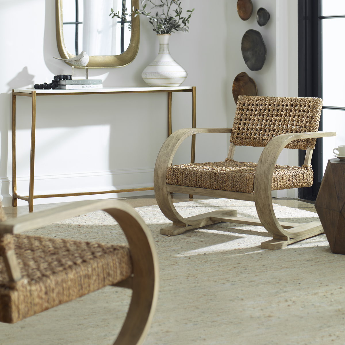 Rehema Driftwood Accent Chair, by Uttermost, 30" width x 30" height x 30.7" depth View 2