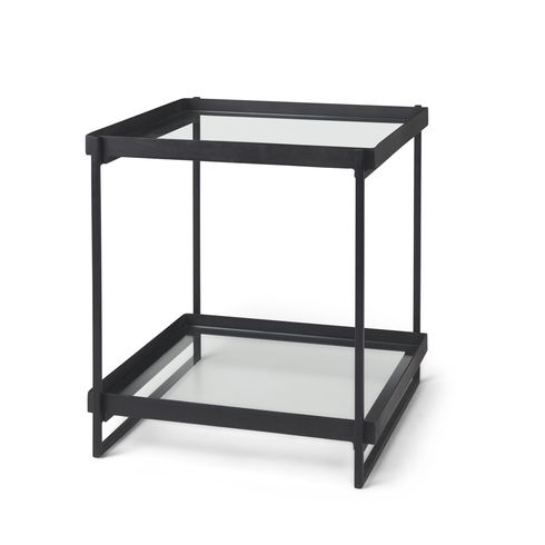 Trey Black Metal with Glass Accent Table
