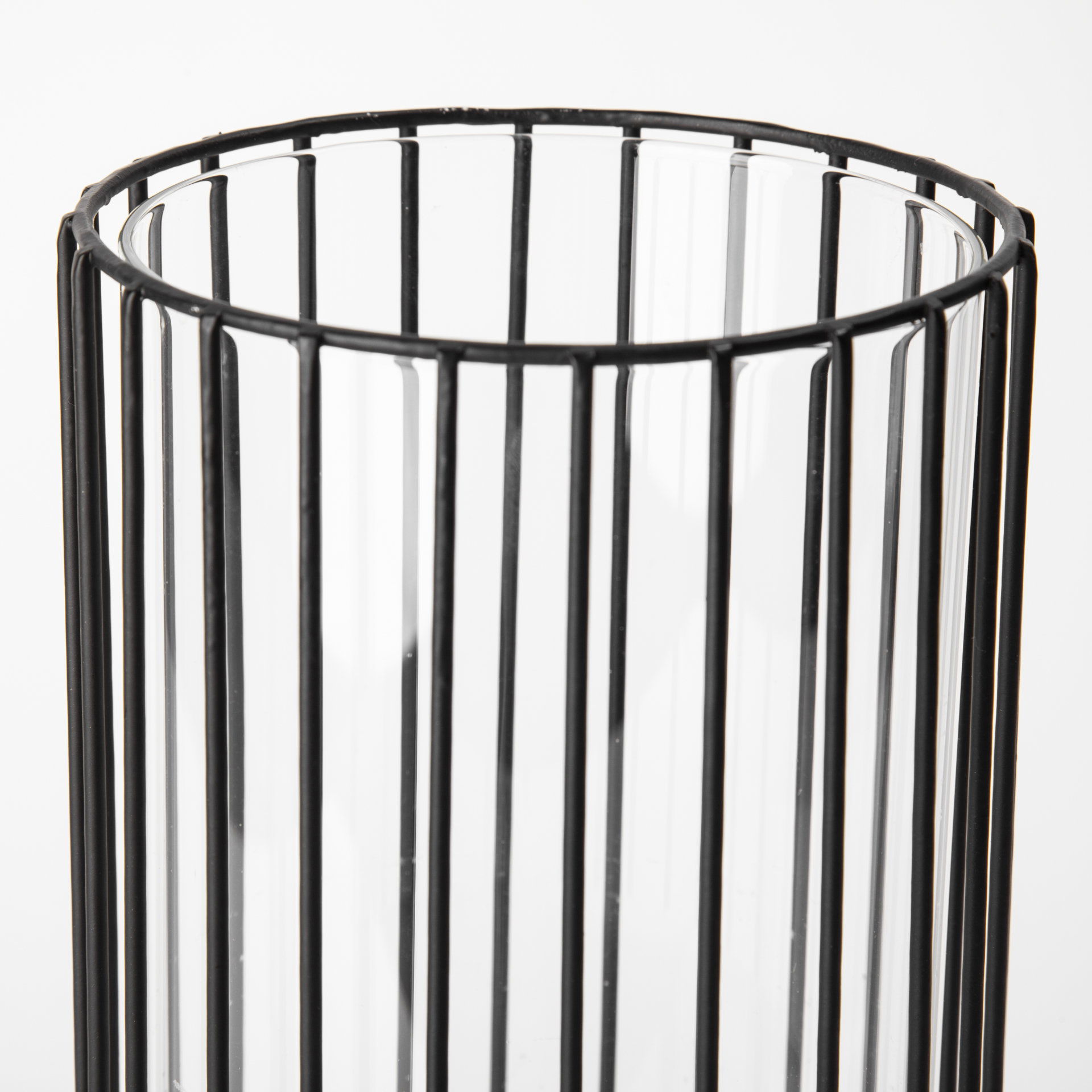 Velo II Large Black Metal Cylindrical Table Candle Holder, Candles & Candle Holder by Mercana, 6.3" length x 6.3" width x 16.73" height View 6