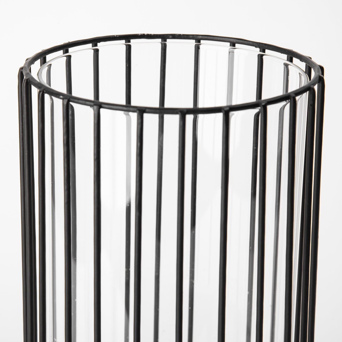 Velo II Large Black Metal Cylindrical Table Candle Holder, Candles & Candle Holder by Mercana, 6.3" length x 6.3" width x 16.73" height View 6