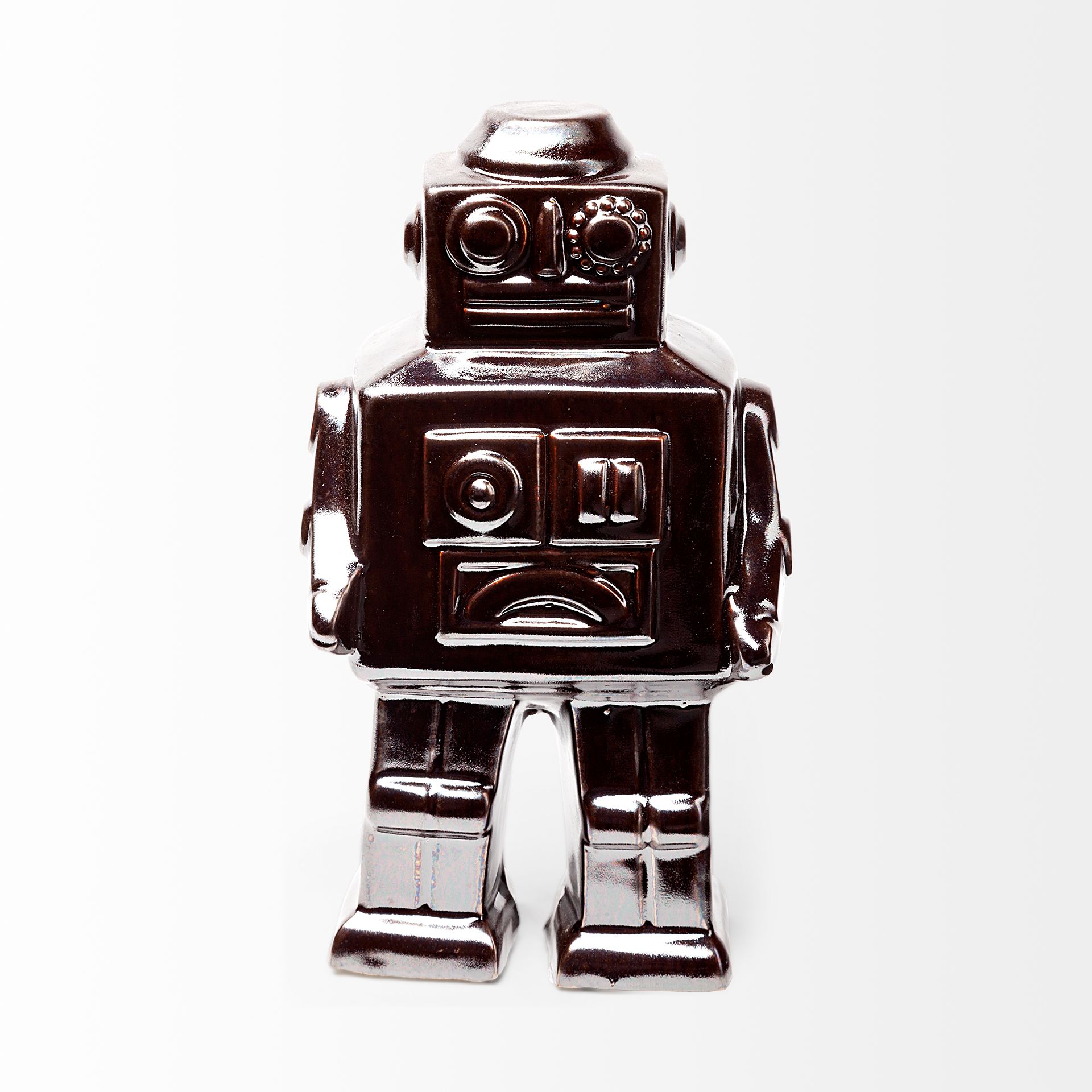 Robby 4L x 3W Bronze Polished Robot, Decorative Object by Mercana, 4.33" length x 3.35" width x 7.48" height View 3