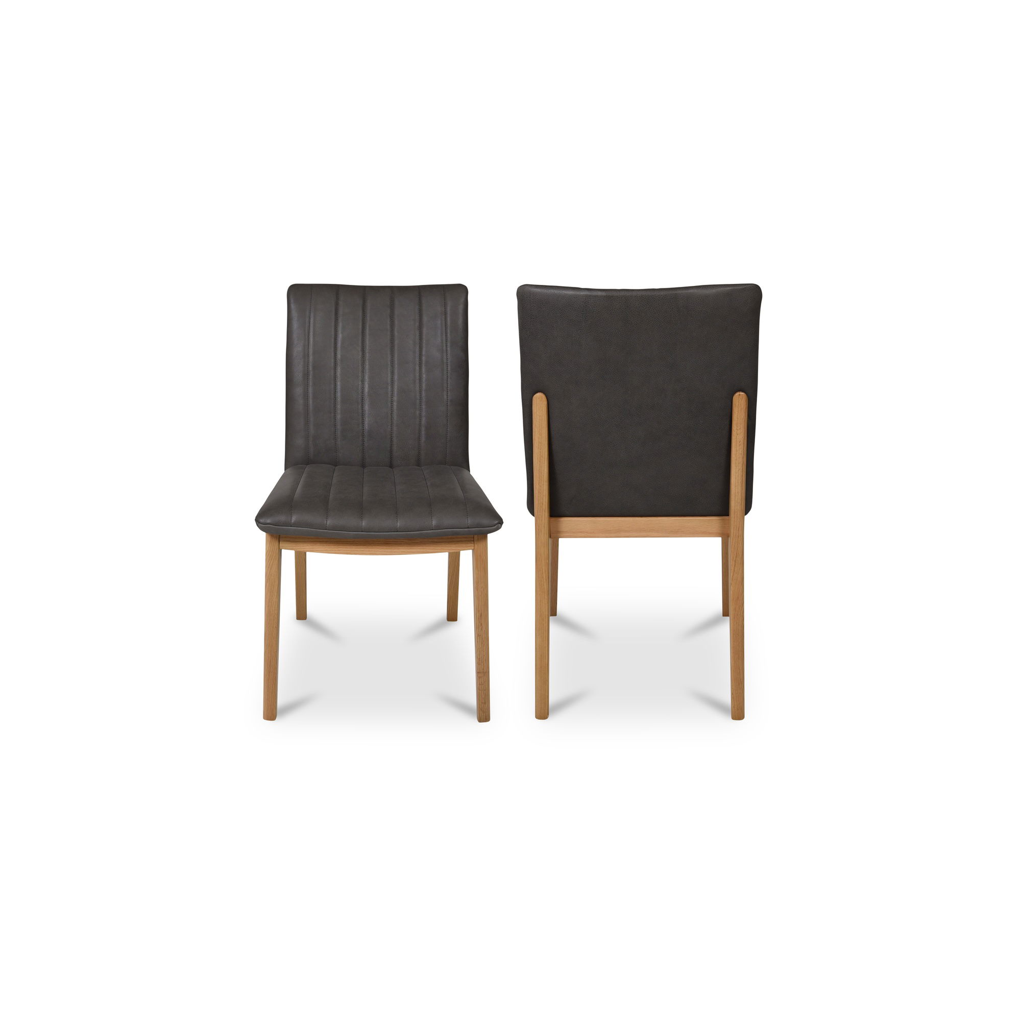 Demi Dining Chair Brown Leather-set Of Two, by Moe's Home, 19.7" width x 34" height x 24" depth View 6