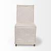 Elbert Solid Back Dining Side Chair | Cream Fabric with Brown Wood, Dining Chair by Mercana, 19.25" length x 21.75" width x 35.25" height thumbnail 6