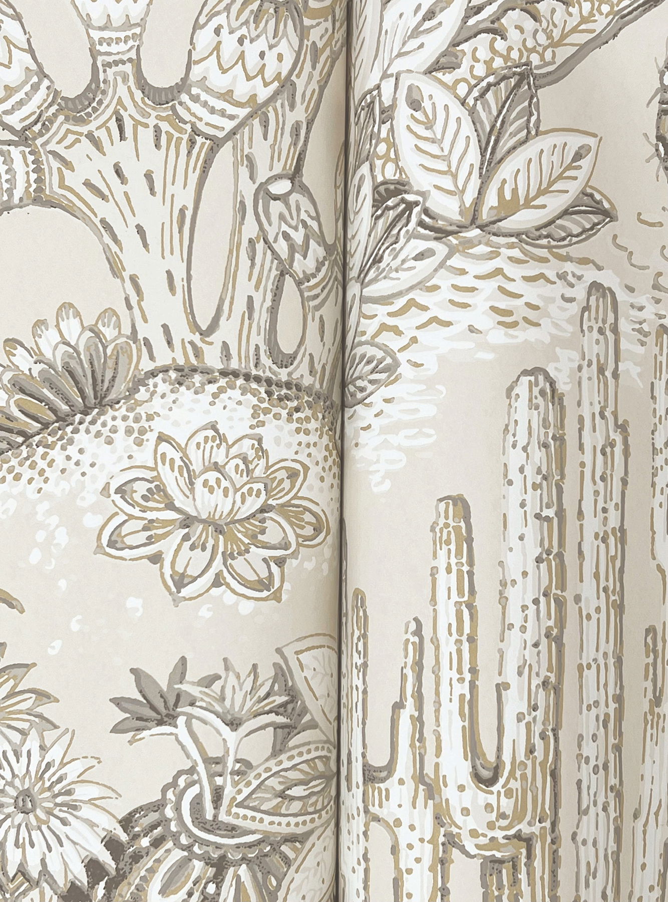Lotus Land Cacti Dune Wallpaper large image 