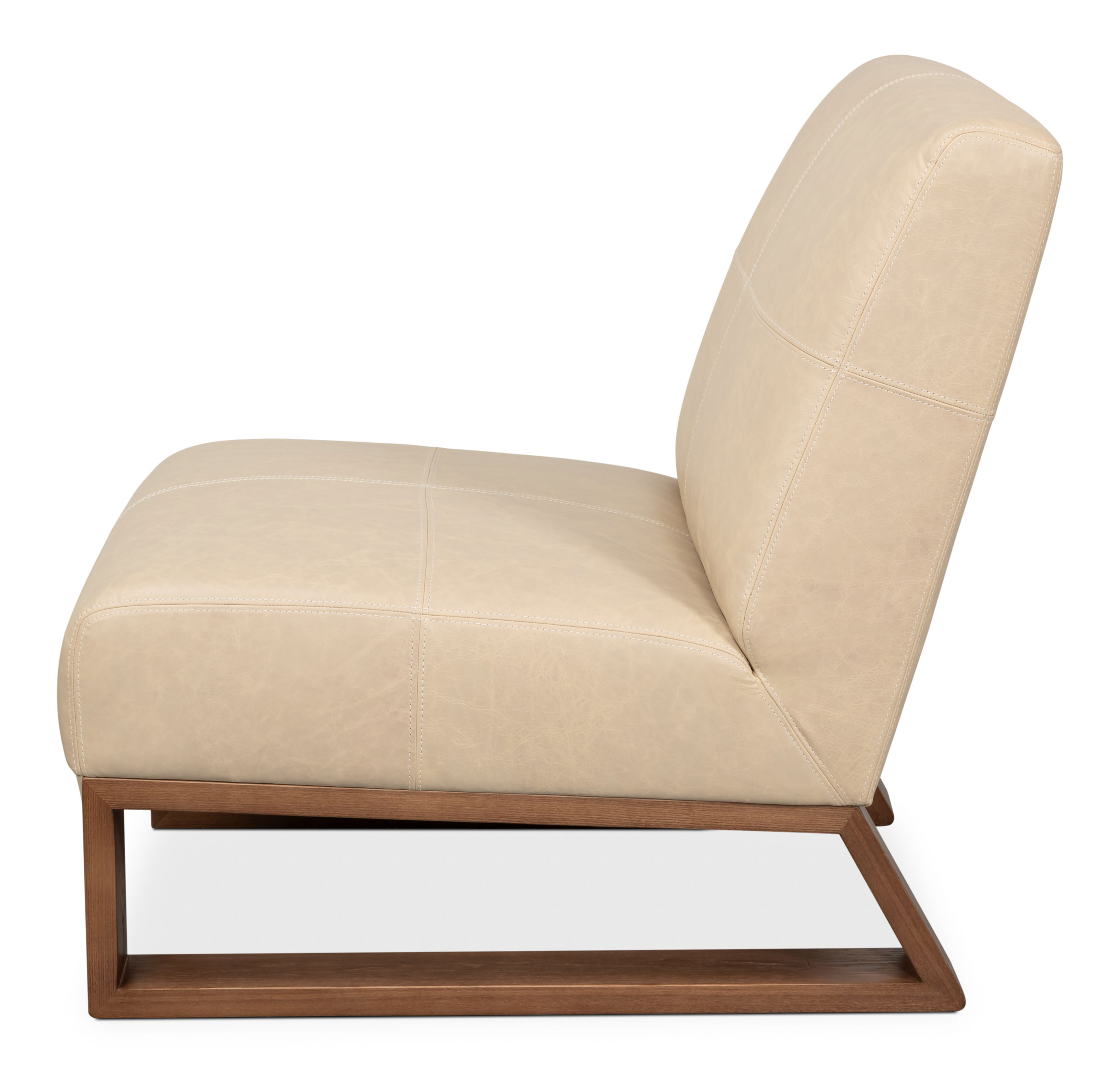 Wylam Leather Chair Cappucino White large image 