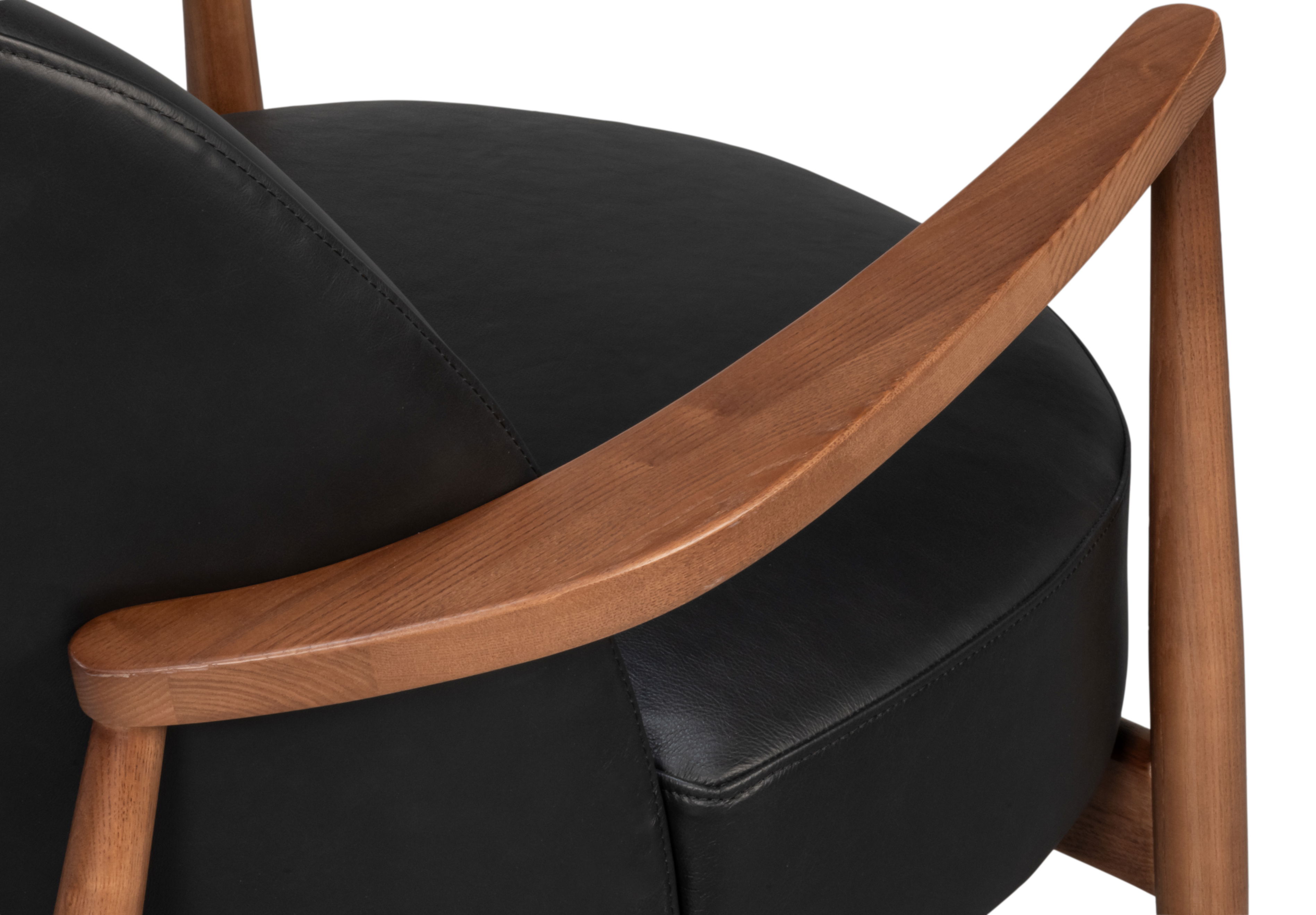 Pindar Armchair, Onyx Black Leather large image 