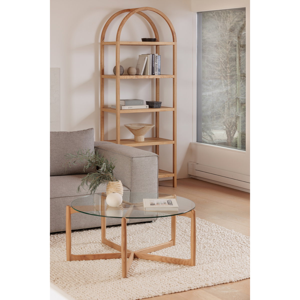 Eero Bookcase Natural, Shelving & Bookcase by Moe's Home, 30" width x 80" height x 16" depth View 12