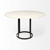 Tanner II 48' Round White Marble Top Black Metal Base Dining Table, by Mercana, 48" length x 48" width x 30" height thumbnail 4