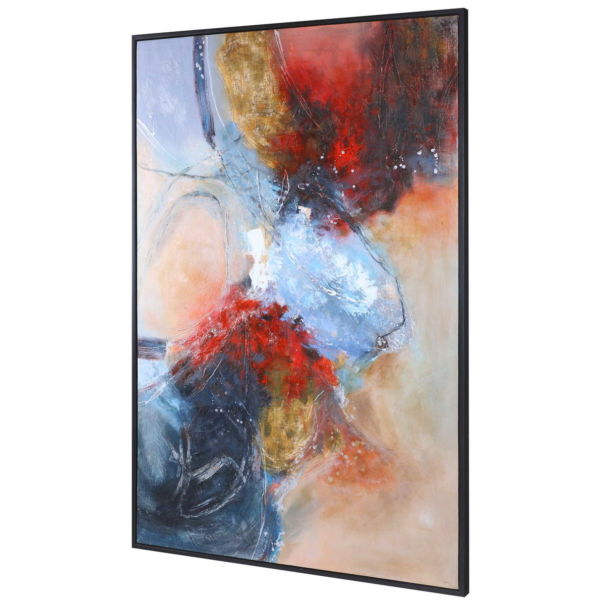 Summer Sunset Abstract Art, Painting by Uttermost, 49.5" width x 73.5" height x 1.75" depth View 5