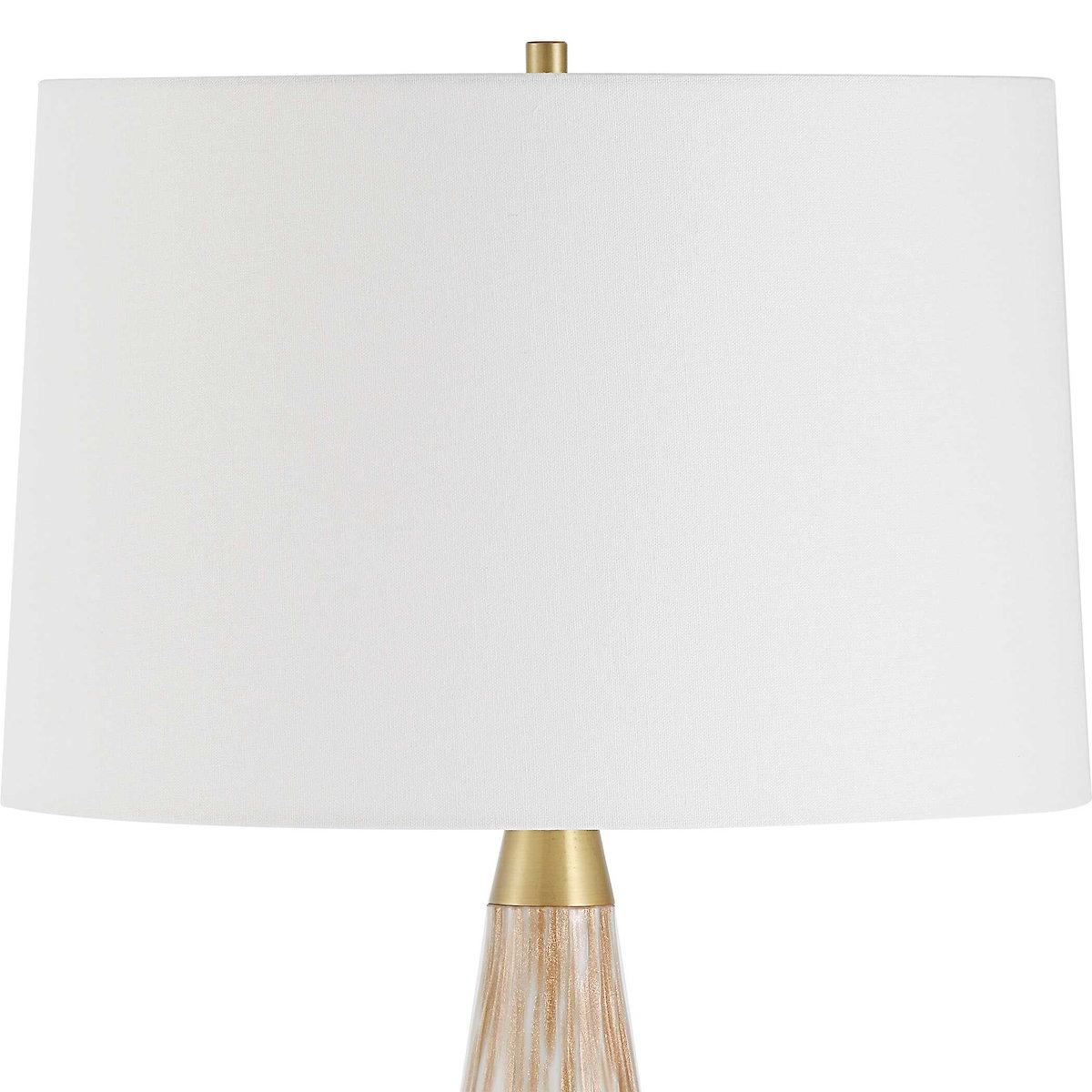 Lyra White & Gold Table Lamp, by Uttermost, 1'3" width x 2'4.5" height x 1'3" depth View 6