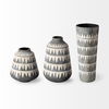 Delaney Large Gray Patterned Ceramic Vase, by Mercana, 6.69" length x 6.69" width x 10.04" height thumbnail 7