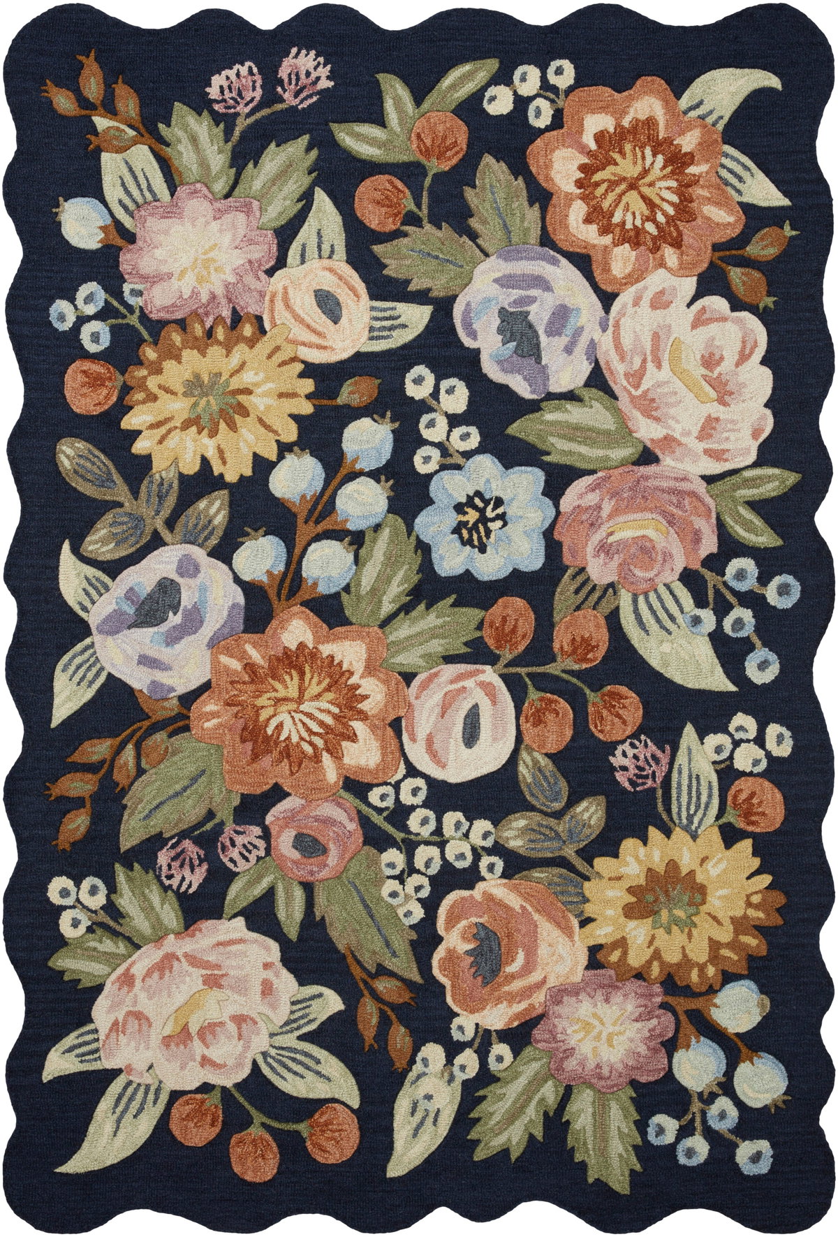 Rifle Paper Co. x Loloi Silhouette Rug, 5' length x 5' width View 1