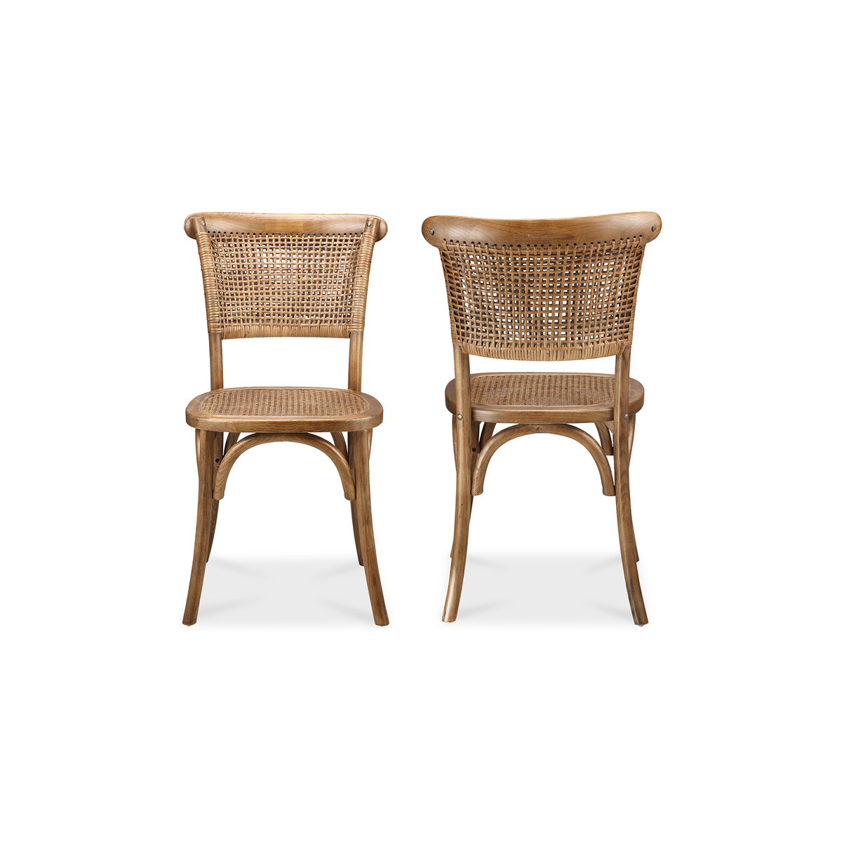 Churchill Dining Chair Light Brown - Set Of Two, by Moe's Home, 18" width x 34.5" height x 22.5" depth View 2