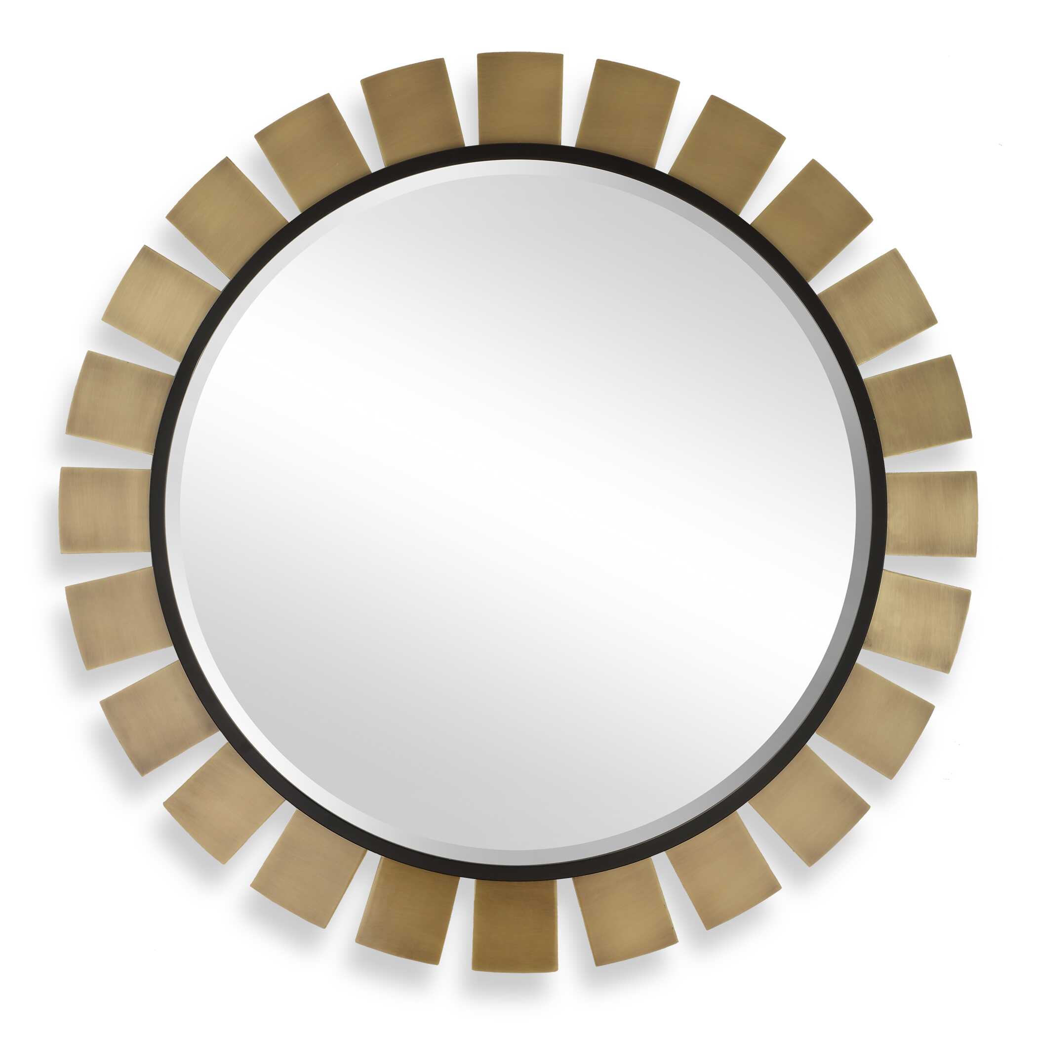 Toluca Round Brass Mirror, by Uttermost, 45" width x 45" height x 1.25" depth View 1