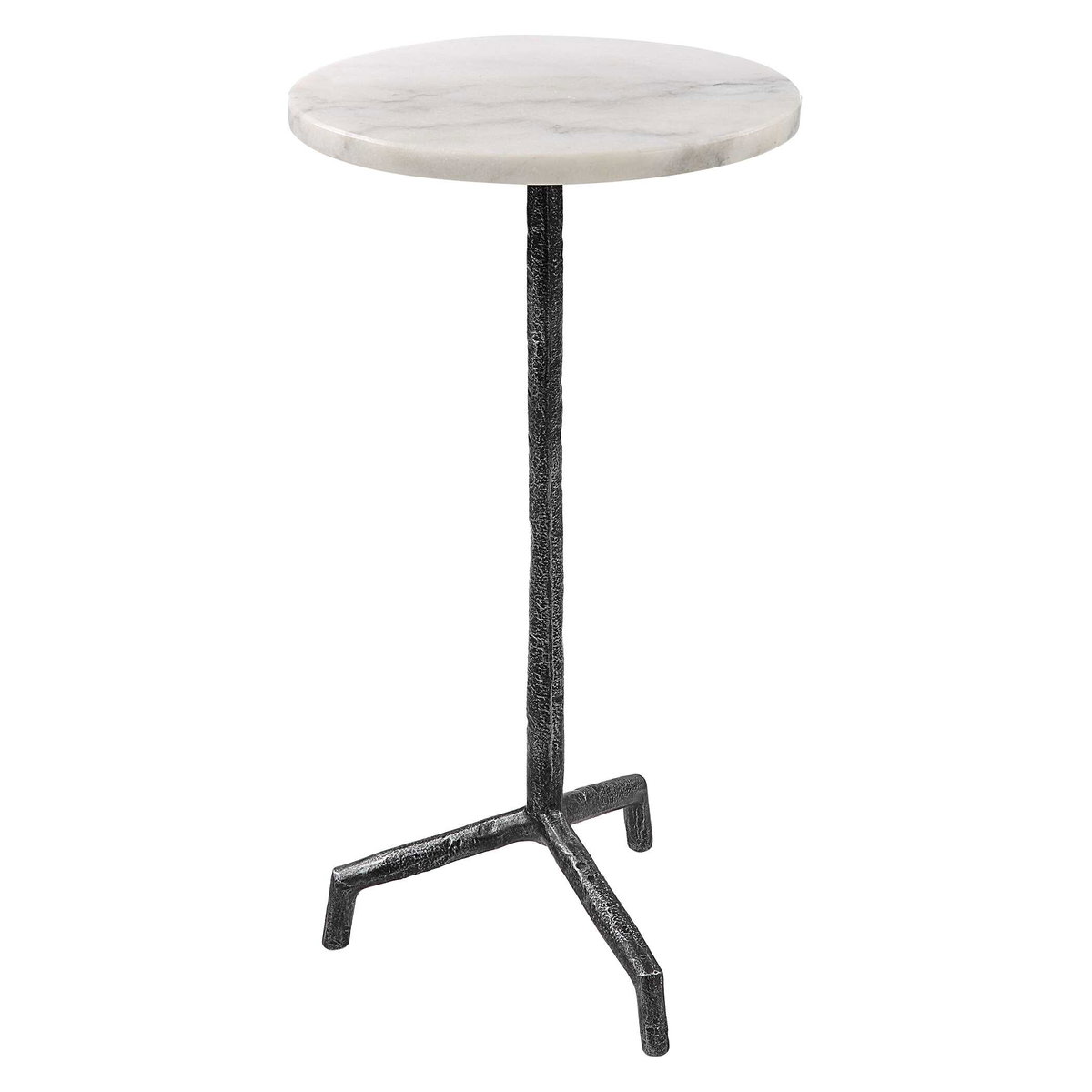 Puritan White Marble Drink Table, Side & End Table by Uttermost, 12" width x 23.5" height x 12" depth View 4
