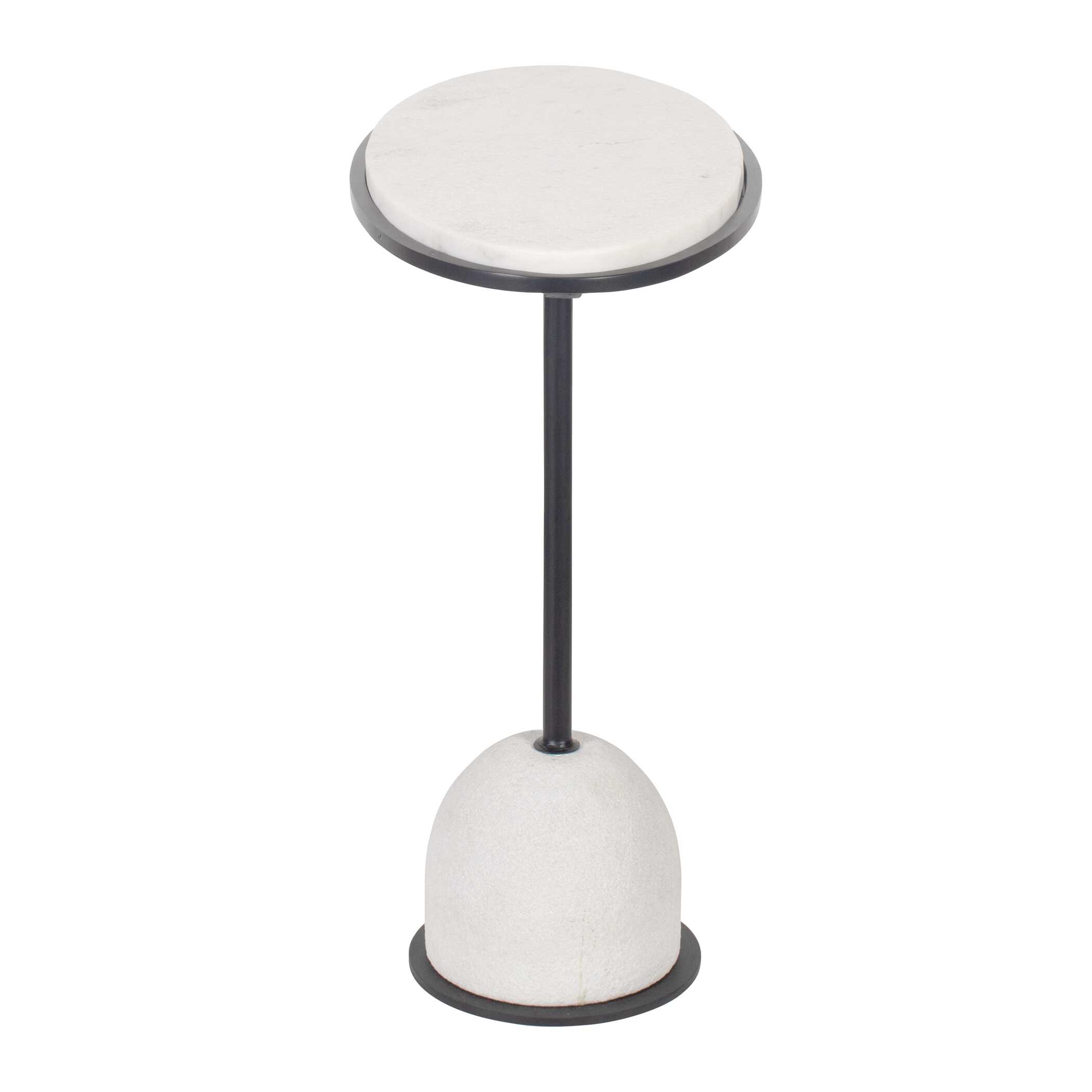 Morro White Marble Side Table, Furniture by Uttermost, 24.25" width x 23.25" height x 10.5" depth View 7