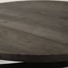 Triumph 40' Round Brown Solid Wood Top Black Metal Base Coffee Table, by Mercana, 40" length x 40" width x 16" height thumbnail 7